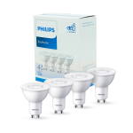 PACK DE 4 DICROICOS LED PHILIPS GU10 ECO HOME 4.7W, 6.500°K (929003038774)