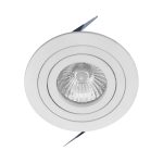 LUMINARIA BLANCA EMPOTRADA GU10 PARA LOZA, ABATIBLE INCLUYE SOQUETE GU10