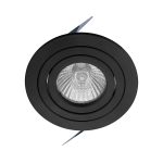 LUMINARIA NEGRA EMPOTRADA GU10 PARA LOZA, ABATIBLE INCLUYE SOQUETE GU10