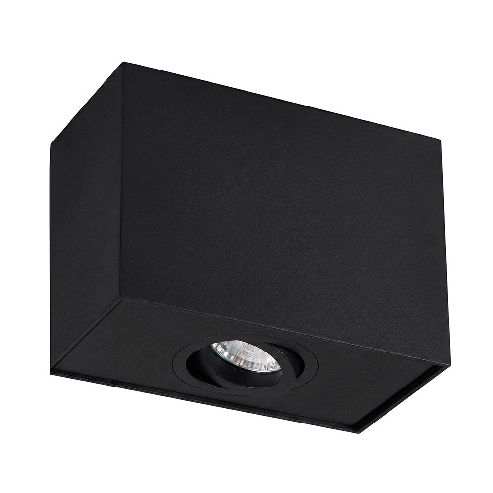 APLIQUÉ A CIELO RECTANGULAR NEGRO 1XGU10 BASCULANTE
